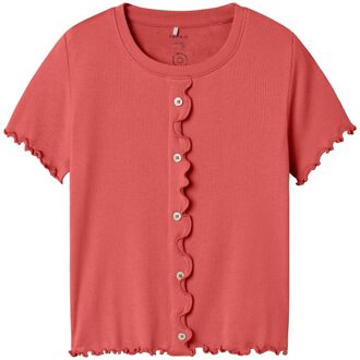 name it zomer t-shirt S/S meisjes - koraal - Nkfholimse - Maat 116