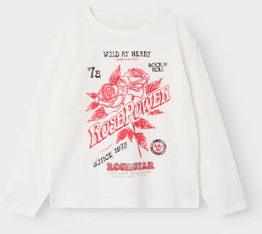 name it zomer top meisjes - wit - Nkfronna - Maat 122/128