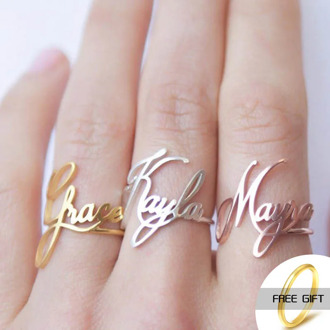 Name Ring for Women Custom Name Stainless Steel Ring for Her Personalized Gift for Friend Anillos Mujer de Moda Bague Femme