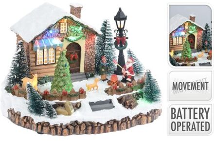 Nampook Kerst tafereel Kampvuur LED verlichting 26x20 cm