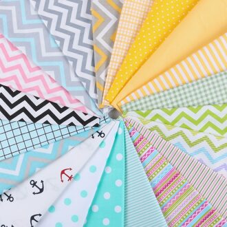 Nanchuang 20 Stks/partij Geometrie Willekeurige Kleur Gedrukt Twill Katoen Stof Patchwork Doek Voor Diy Handgemaakte Naaien En Quilten Materiaal
