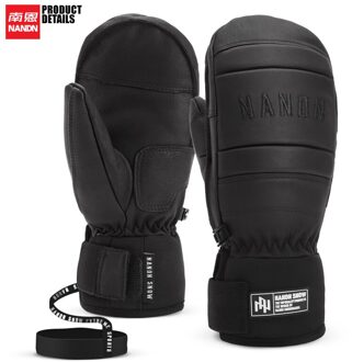 Nandn Ski Handschoenen Leer Warm Waterdicht Winddicht Snowboard Mannen En Vrouwen zwart / L