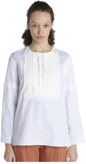 Nanette Plastron Katoenen Overhemd Ines De La Fressange Paris , Beige , Dames - L,S,Xs