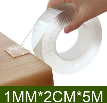 Nano Dubbele Kleefband Muur Haken Hanger Sterke Transparante Haken Zuignap Sucker Muur Opslag Houder Voor Keuken Bathroo 2cm x 5m BG2915