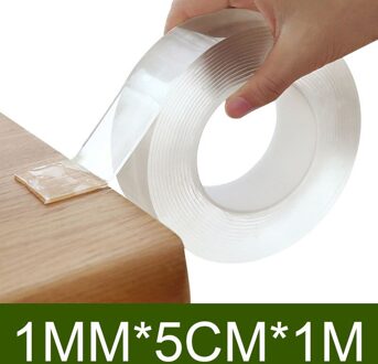 Nano Dubbele Kleefband Muur Haken Hanger Sterke Transparante Haken Zuignap Sucker Muur Opslag Houder Voor Keuken Bathroo 5cm x 1m BG2917