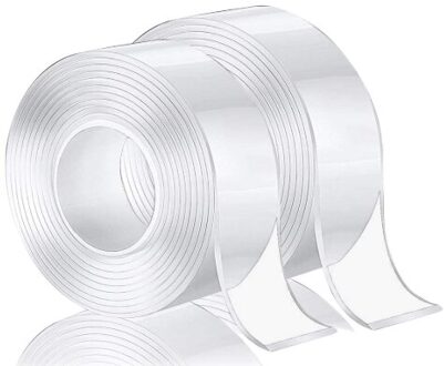 Nano Tape Roll Dubbelzijdige Tape Traceless Wasbare Nano Tape Stick Grip Gel Herbruikbare, dikke 2.0 Mm 50 Mm Breedte, Lengte 5 M,