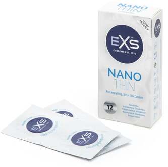 Nano Thin - Ultradunne Condooms 12 stuks Transparant - 53 (omtrek 11-11,5 cm)