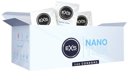 Nano Thin - Ultradunne Condooms 144 stuks (doos) Transparant - 53 (omtrek 11-11,5 cm)