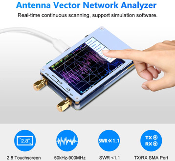 Nano VNA Vector Network Analyzer 50KHz-900MHz Digital Touching Screen Shortwave MF HF VHF UHF Antenna Analyzer Standing Wave