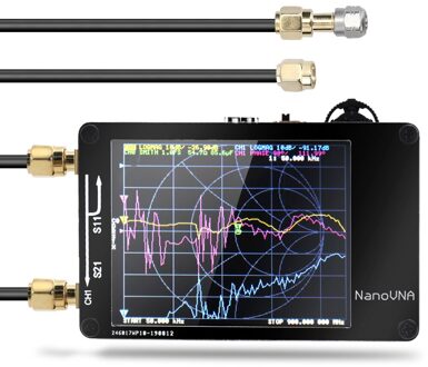 NanoVNA Vector Netwerk analyzer 50 KHz-900 MHz 2.8 Inch Digitale lcd-scherm HF VHF UHF Antenne Analyzer Staande wave Meten zwart