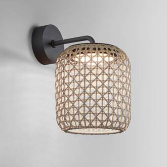 Nans A LED buitenwandlamp, beige, Ø 21,6cm grafietbruin, beige