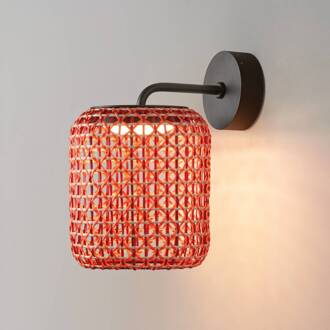 Nans A LED buitenwandlamp, rood, Ø 21,6 cm grafietbruin, rood