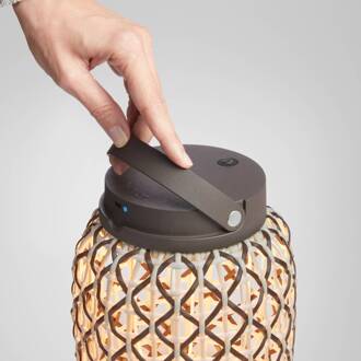 Nans M/21/R LED accu-tafellamp, bruin grafiet-bruin, bruin