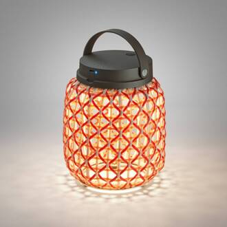 Nans M/21/R LED accu-tafellamp, rood grafiet-bruin, rood
