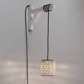 Nans S/16/H LED hanglamp, stekker, beige