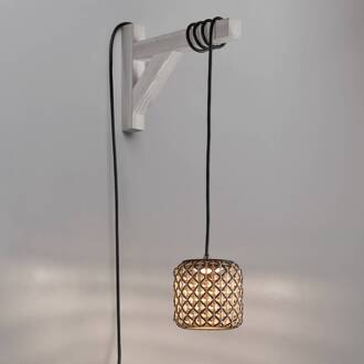 Nans S/16/H LED hanglamp, stekker, bruin