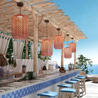 Nans S/31.2 LED buiten hanglamp, rood grafietbruin, rood