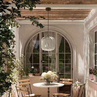 Nans S/31 LED buiten hanglamp, beige grafietbruin, beige