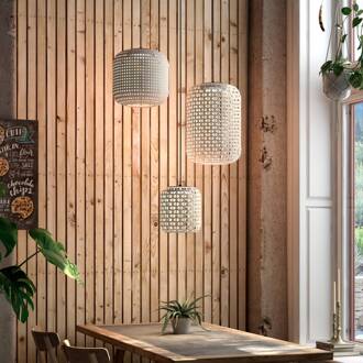 Nans S/3L LED hanglamp 3-lamps beige grafiet-bruin, beige