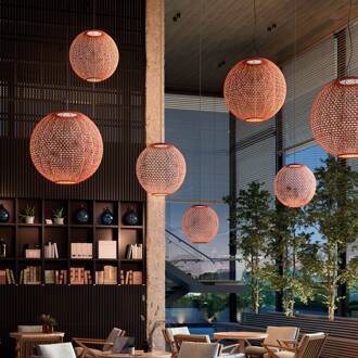 Nans Sphere S/60 LED buiten hanglamp rood grafietbruin, rood