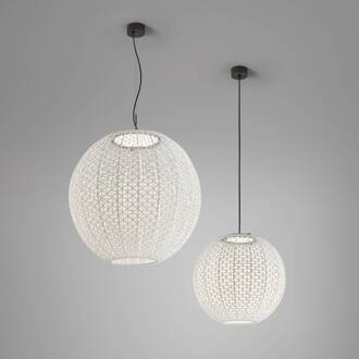 Nans Sphere S/80 LED buiten hanglamp beige grafietbruin, beige