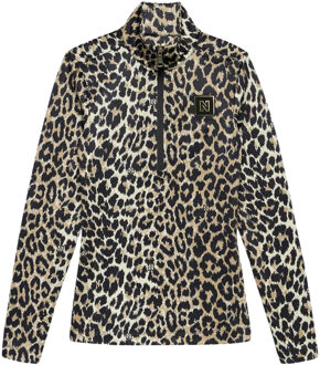 Nantes Leopard Ski Pully Dames L/40 Bruin dessin