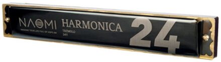 Naomi 24 Holes Tremolo Harmonica Sleutel Van C Rvs Mondharmonica Mondharmonica Met Case Wind Instrument zwart