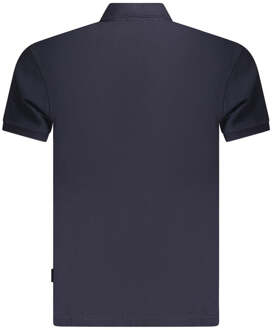 Napapijri Blauwe Katoenen Heren Polo Shirt Donkerblauw