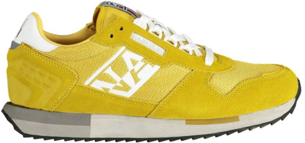 Napapijri Gele Polyester Sneaker met Veters en Logo Napapijri , Yellow , Heren - 45 Eu,40 EU