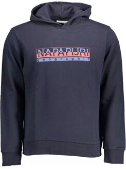 Napapijri Geografische Hoodie Langemouwen Pullover Donkerblauw - 2XL