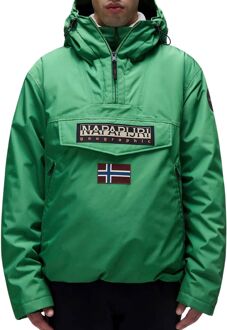 Napapijri Groene Bedrukte Hoodie Jas Herfst/Winter Napapijri , Green , Heren - 2Xl,Xl,L,M,S,Xs,3Xl