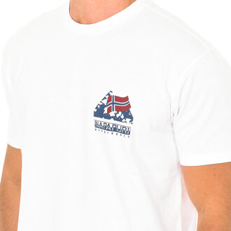 Napapijri Heren t-shirt met korte mouwen en ronde hals NP0A4EO9 Wit
