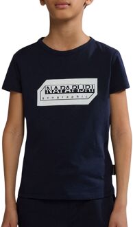 Napapijri Kitik Shirt Junior donkerblauw - wit - 122-128