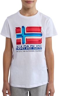 Napapijri Liard Shirt Junior wit - rood - blauw - 122-128