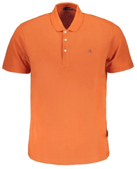 Napapijri Oranje Geborduurd Poloshirt Napapijri , Orange , Heren - 2Xl,Xl,L,M,S
