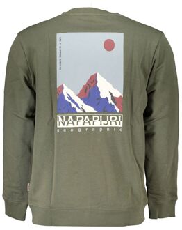 Napapijri Rondhals Sweatshirt Box Logo Stijl - maat 2XL Kaki