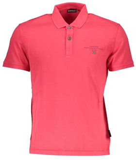 Napapijri Roze Geborduurd Poloshirt Napapijri , Pink , Heren - 2Xl,Xl,L,M,S