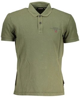 Napapijri Tijdloos Groen Geborduurd Katoenen Polo Napapijri , Green , Heren - 2Xl,Xl,L,M,S