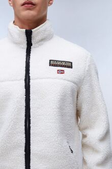 Napapijri Tynik Sherpa Volledige Rits Fleece Witte Reiger Ecru