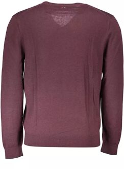 Napapijri V-hals Trui Katoenen Breiwerk Fuchsia - S