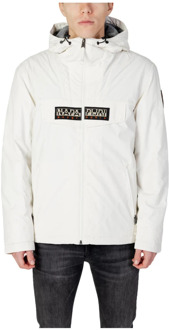 Napapijri Witte hoodie met lange mouwen Napapijri , White , Heren - 2Xl,Xl,L,S