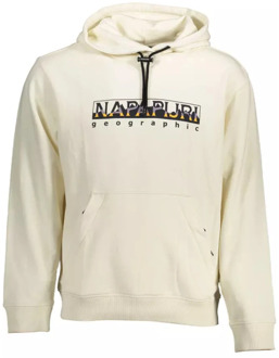 Napapijri Witte Katoenen Sweater met Capuchon en Ritszak Napapijri , White , Dames - XL