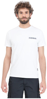 Napapijri Witte T-shirt met Great Bear Print Napapijri , White , Heren - 2Xl,Xl,L,M,S