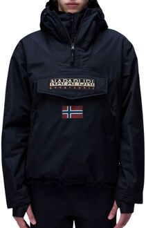 Napapijri Zwarte Polyesterjas Herfst/Winter Collectie Napapijri , Black , Heren - 2Xl,Xl,M,S