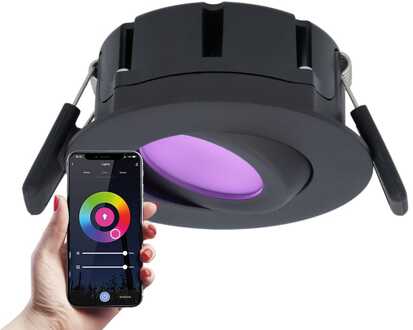 Napels Smart Inbouwspots RGBWW IP65 Zwart