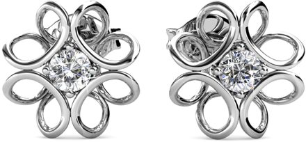 Narcissen oorbellen - Zilver en kristal - One Size