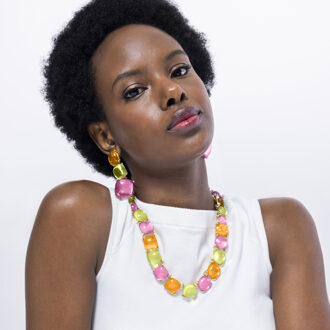 Narion oorbellen afgewerkt in 18k geel goud Veelkleurig