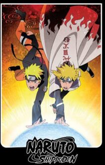 Naruto Fight Unisex T-Shirt - Black - 4XL Zwart