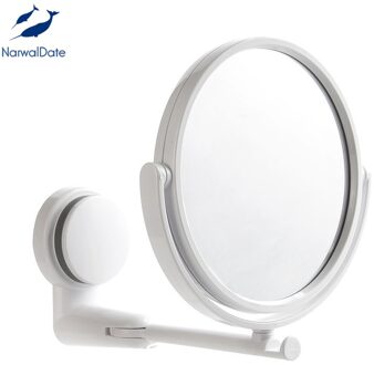 Narwaldate Moderen Boor-Gratis Badkamer Spiegel Make-Up Ijdelheid Scheren Spiegels Muur Zuig Vouwen Arm Verlengen Ronde Bad Accessoires