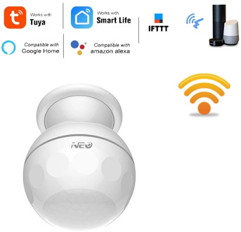 NAS-PD02W WIFI PIR Motion Sensor Detector Tuya Smart Life App Smart Home Automation Alarm System with Bracket